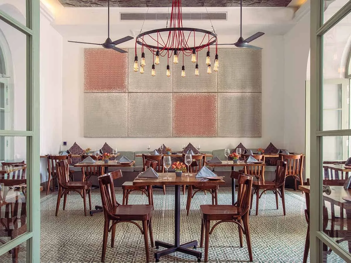 Stylish restaurant with elegant decor.