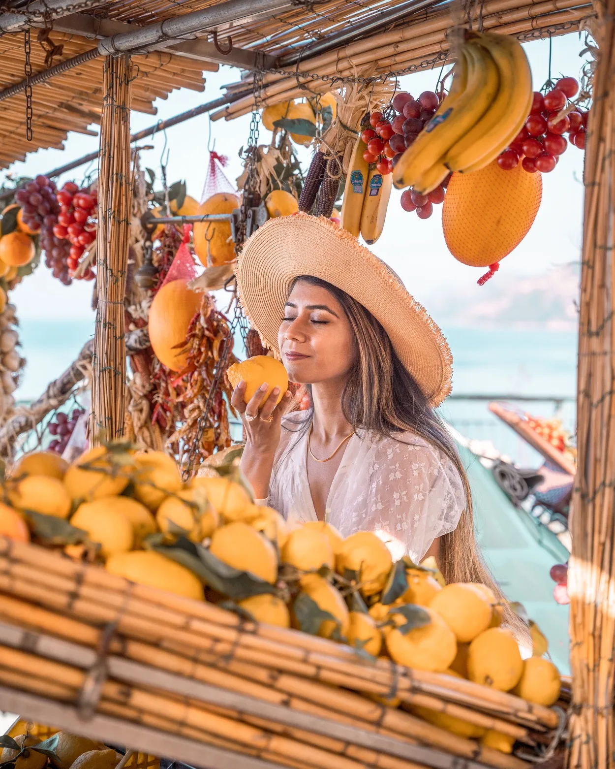 Fresh fruit stand in Positano Italy