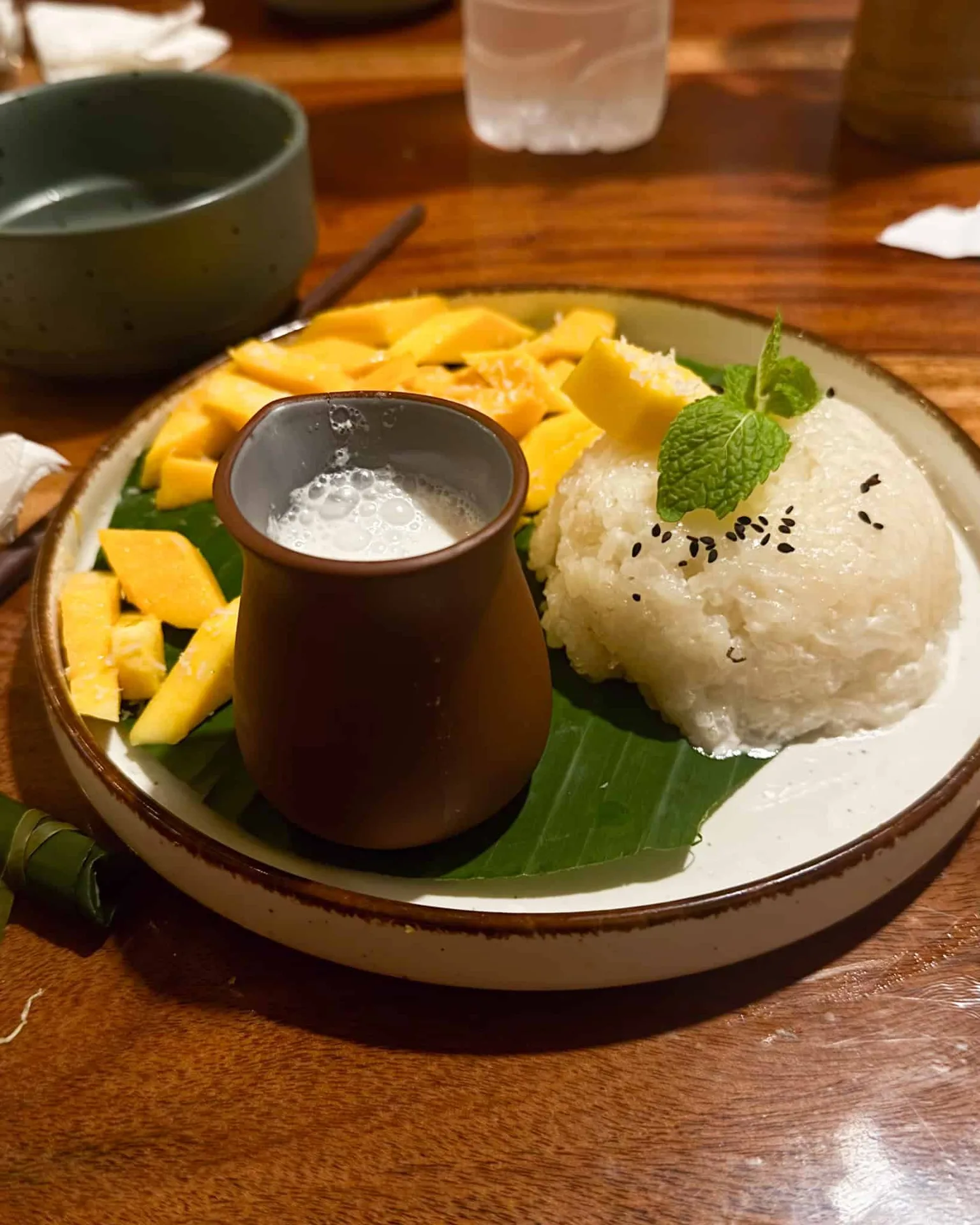Mango with sticky rice and coconut